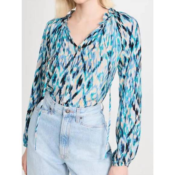 NEW SHOSHANNA samson top in blue multi - Picture 2 of 4